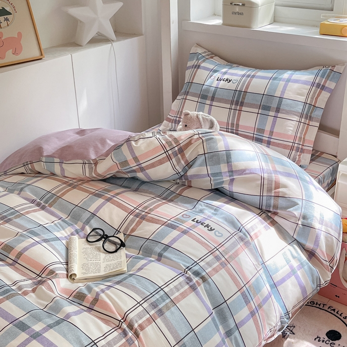 91家纺网 家纺一手货源 找家纺 2024新款全棉印花三件套学生宿舍床三件套上下铺床单被套 布兰迪