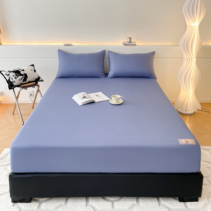 91家纺网 家纺一手货源 找家纺 豪选 2025新款A类蜂巢棉抗菌床笠（全网全供） 蜂巢蓝灰色