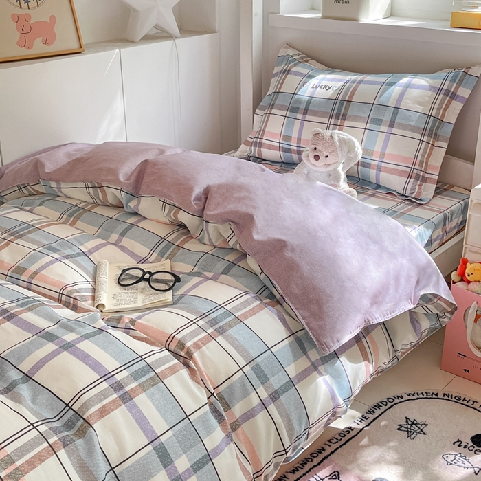 91家纺网 家纺一手货源 找家纺 2024新款全棉印花三件套学生宿舍床三件套上下铺床单被套 布兰迪