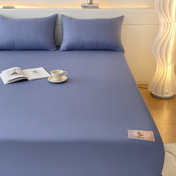 91家纺网 家纺一手货源 找家纺 豪选 2025新款A类蜂巢棉抗菌床笠（全网全供） 蜂巢蓝灰色