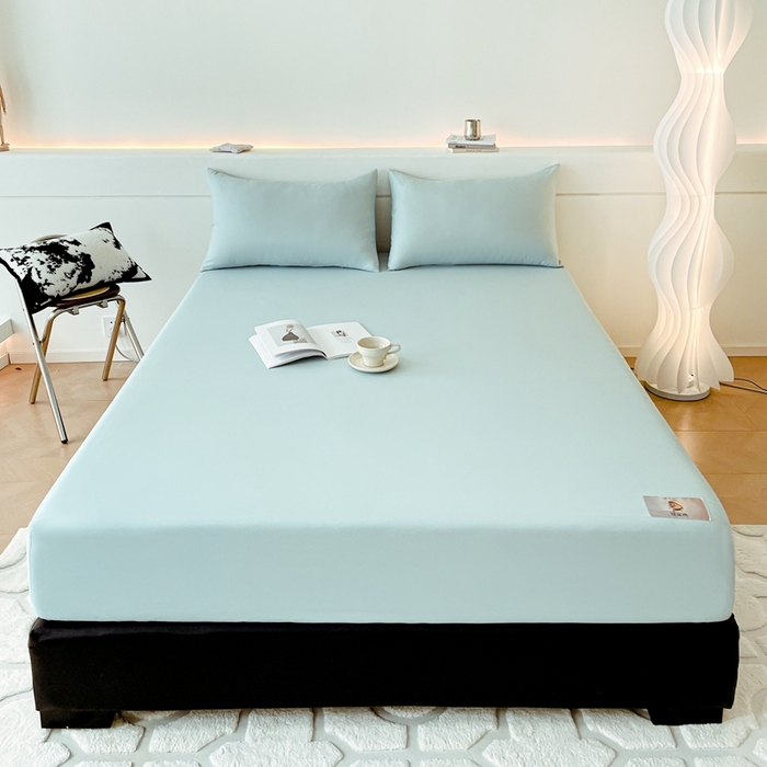 91家纺网 家纺一手货源 找家纺 豪选 2025新款A类蜂巢棉抗菌床笠（全网全供） 蜂巢浅蓝