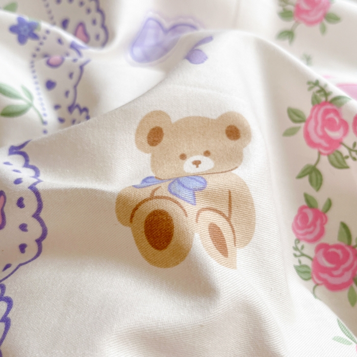 91家纺网 家纺一手货源 找家纺 铭成家纺 2024新款新疆棉喷气印花小清新系列单被套半蕾