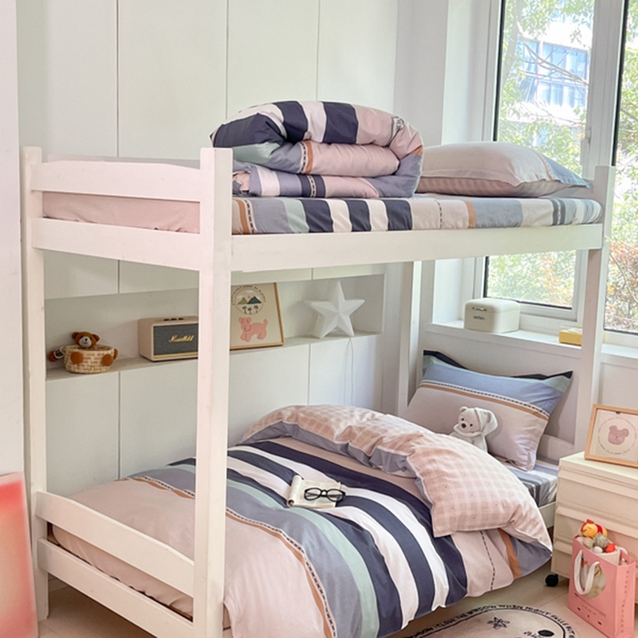 91家纺网 家纺一手货源 找家纺 2024新款全棉印花三件套学生宿舍床三件套上下铺床单被套 达特