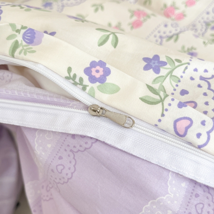 91家纺网 家纺一手货源 找家纺 铭成家纺 2024新款新疆棉喷气印花小清新系列单被套半蕾