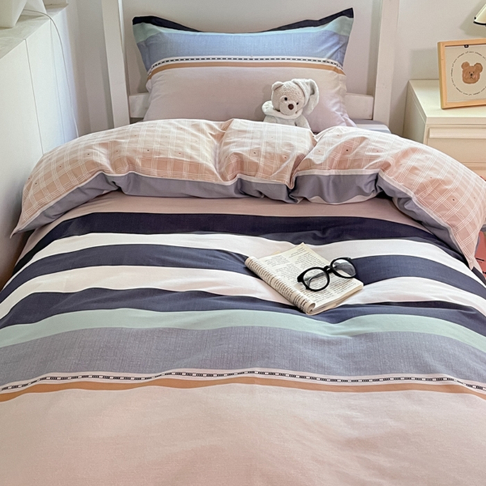 91家纺网 家纺一手货源 找家纺 2024新款全棉印花三件套学生宿舍床三件套上下铺床单被套 达特