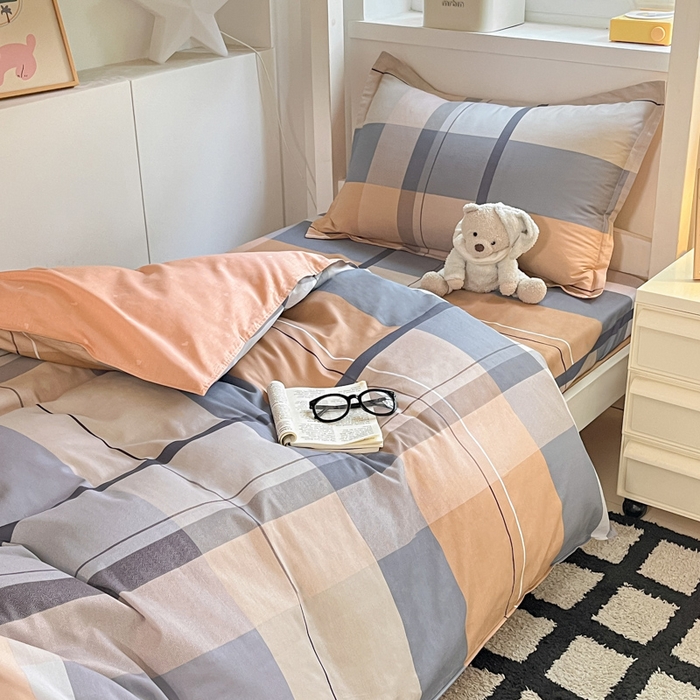 91家纺网 家纺一手货源 找家纺 2024新款全棉印花三件套学生宿舍床三件套上下铺床单被套 奥斯汀