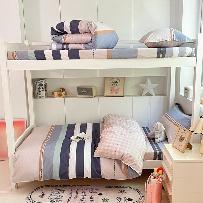 91家纺网 家纺一手货源 找家纺 2024新款全棉印花三件套学生宿舍床三件套上下铺床单被套 达特