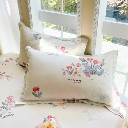 91家纺网 家纺一手货源 找家纺 （总）铭成家纺 2024新款新疆棉喷气印花小清新系列单品枕套