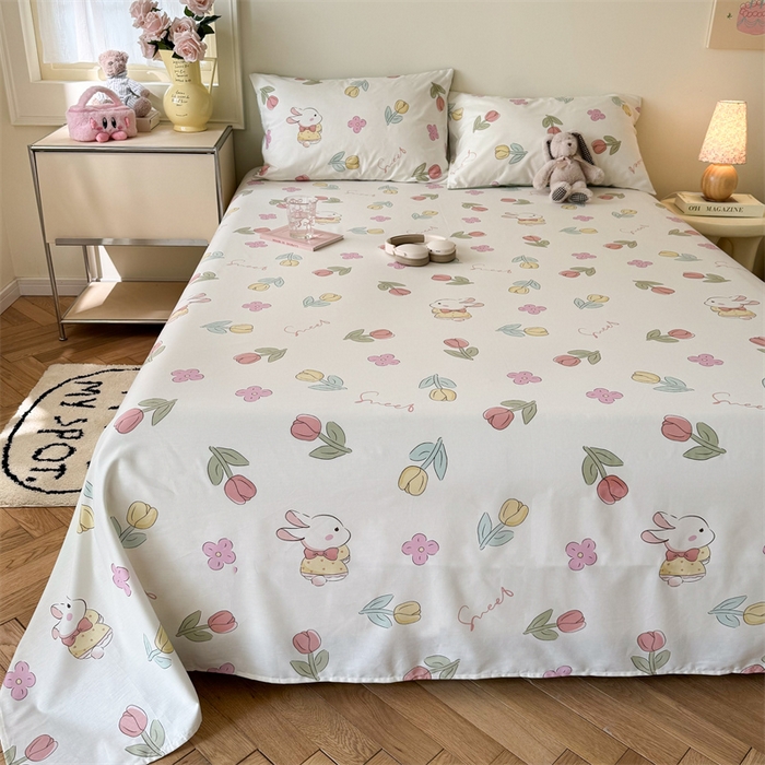 91家纺网 家纺一手货源 找家纺 名兮家居 2024年新款全棉床单 春意恋