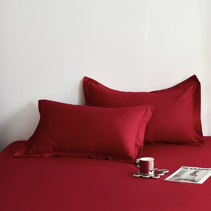 91家纺网 家纺一手货源 找家纺 （总）寝柔家纺 2024新款100支纯棉长绒棉全棉贡缎纯色枕套