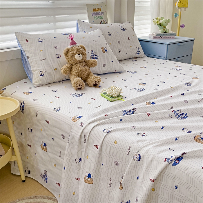 91家纺网 家纺一手货源 找家纺 名兮家居 2024年新款全棉床单 航海家