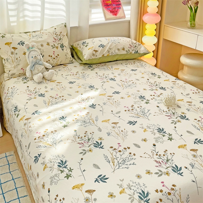 91家纺网 家纺一手货源 找家纺 名兮家居 2024年新款全棉床单 东篱