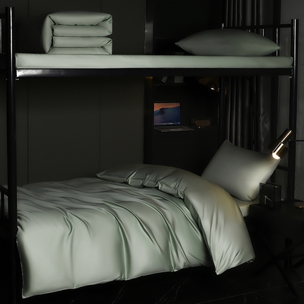 2024新款A类100支长绒棉全棉学生上下铺宿舍三件套六件套--莫奈系列 莫奈-优雅绿