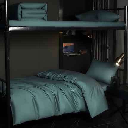 2024新款A类100支长绒棉全棉学生上下铺宿舍三件套六件套--莫奈系列 莫奈-帝王绿