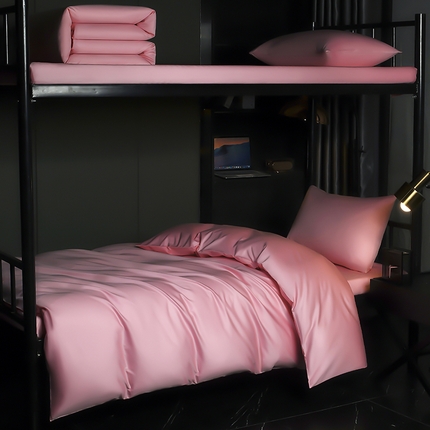 2024新款A类100支长绒棉全棉学生上下铺宿舍三件套六件套--莫奈系列 莫奈-少女粉