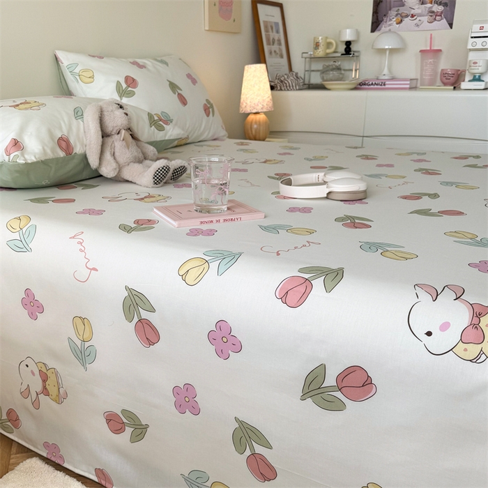 91家纺网 家纺一手货源 找家纺 名兮家居 2024年新款全棉床单 春意恋