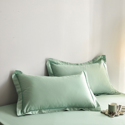 91家纺网 家纺一手货源 找家纺 （总）寝柔家纺 2024新款100支纯棉长绒棉全棉贡缎纯色枕套