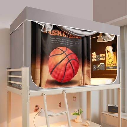宅部落 2024新款学生床帘宿舍上下铺床帘式印花强遮光学生蚊帐 篮球