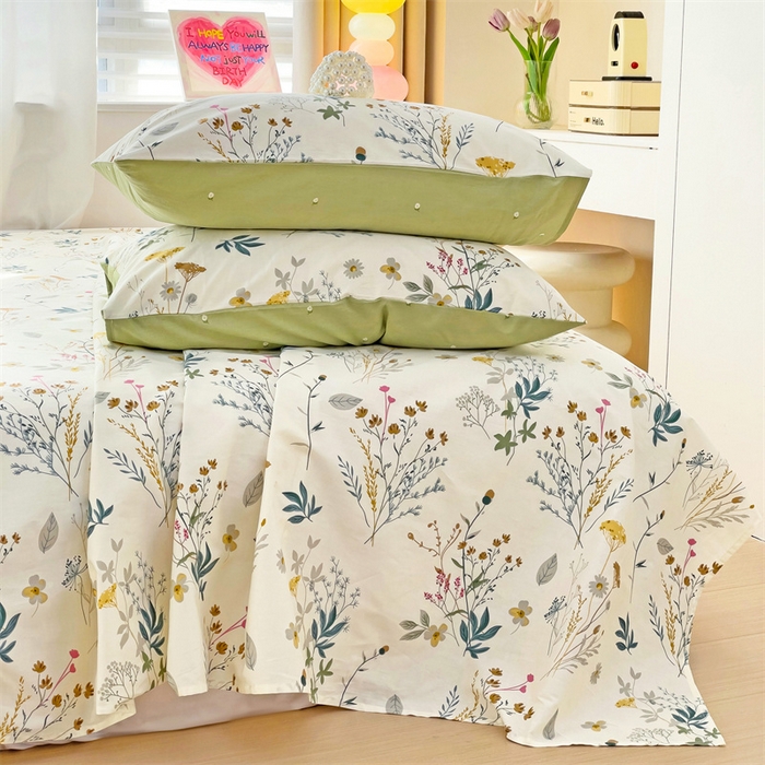 91家纺网 家纺一手货源 找家纺 名兮家居 2024年新款全棉床单 东篱