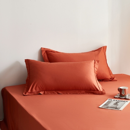 91家纺网 家纺一手货源 找家纺 （总）寝柔家纺 2024新款100支纯棉长绒棉全棉贡缎纯色枕套