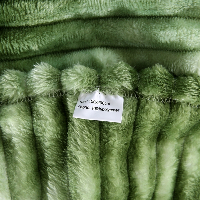 91家纺网 家纺一手货源 找家纺 巴木赫 2024新款260克扎染印花抽条毛毯毯子 草绿