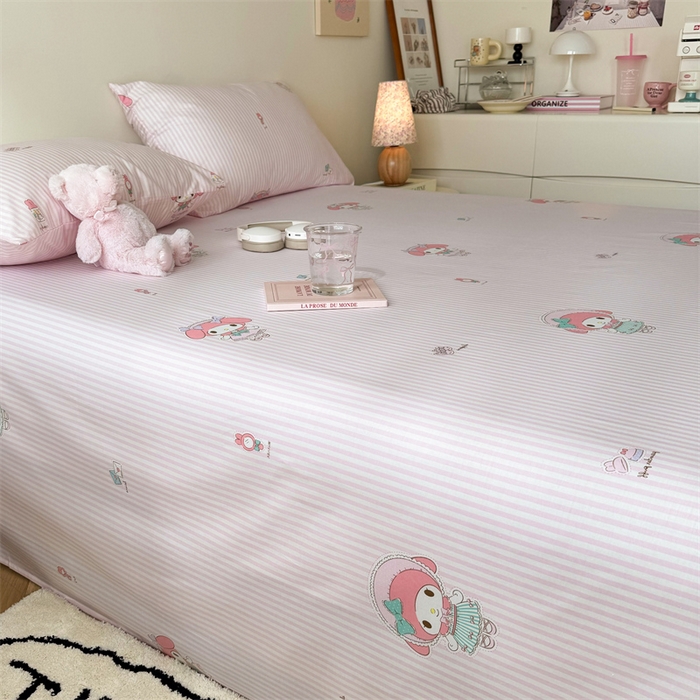 91家纺网 家纺一手货源 找家纺 名兮家居 2024年新款全棉床单 粉色甜心