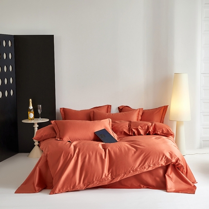 91家纺网 家纺一手货源 找家纺 （总）2024新款100S长绒棉全棉贡缎纯色四件套床单床笠款