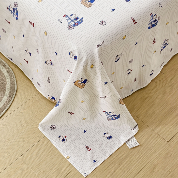 91家纺网 家纺一手货源 找家纺 名兮家居 2024年新款全棉床单 航海家