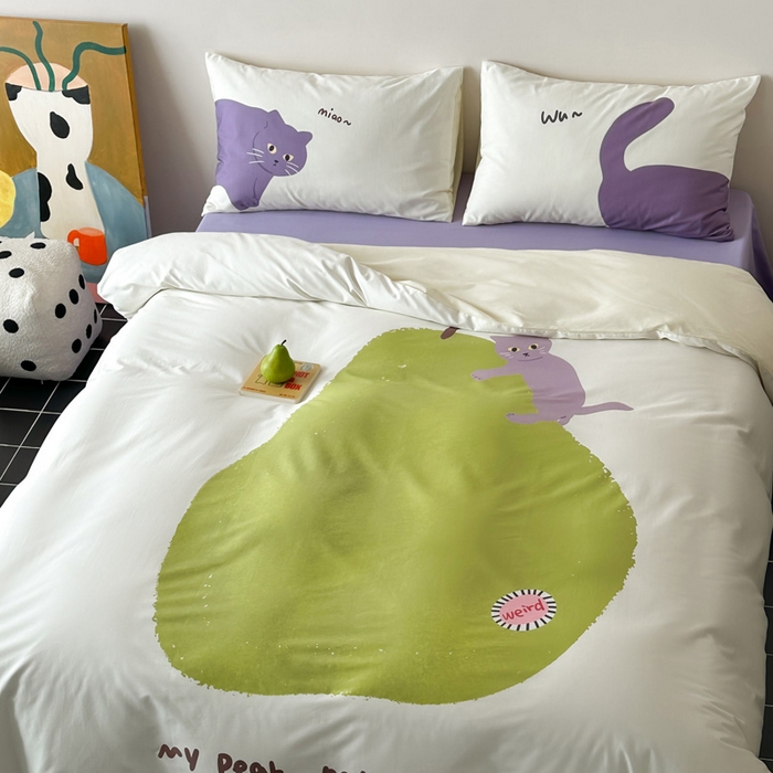 91家纺网 家纺一手货源 找家纺 （总）艾沁家纺 2024新款40S全棉贡缎数码印花水洗棉四件套