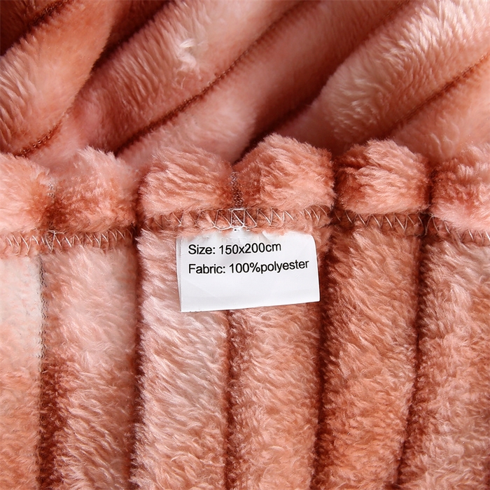 91家纺网 家纺一手货源 找家纺 巴木赫 2024新款260克扎染印花抽条毛毯毯子 橙红