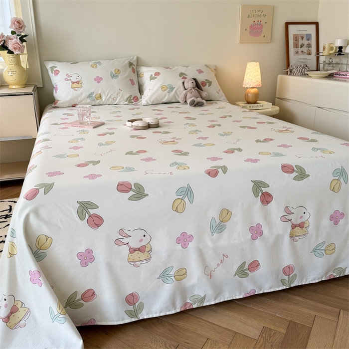 91家纺网 家纺一手货源 找家纺 名兮家居 2024年新款全棉床单 春意恋