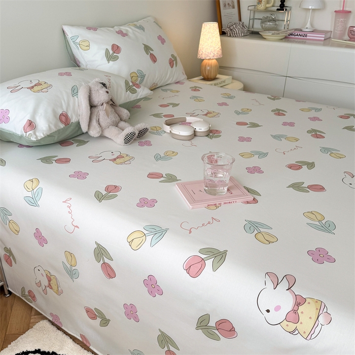 91家纺网 家纺一手货源 找家纺 名兮家居 2024年新款全棉床单 春意恋