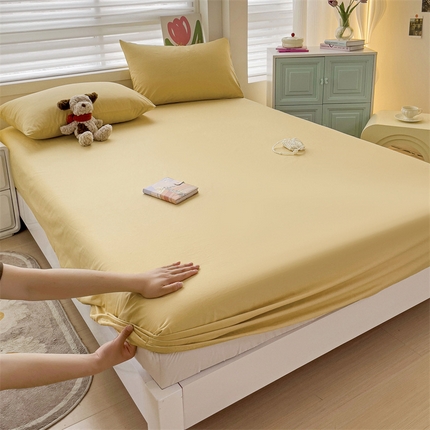 91家纺网 家纺一手货源 找家纺 （总）2024新款纯色全棉简约床笠