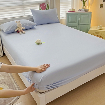 91家纺网 家纺一手货源 找家纺 （总）2024新款纯色全棉简约床笠