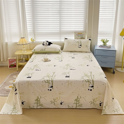名兮家居 2024年新款全棉床单 熊猫家园