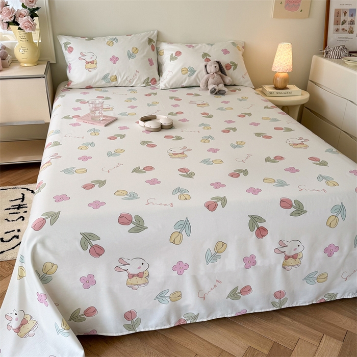 91家纺网 家纺一手货源 找家纺 名兮家居 2024年新款全棉床单 春意恋