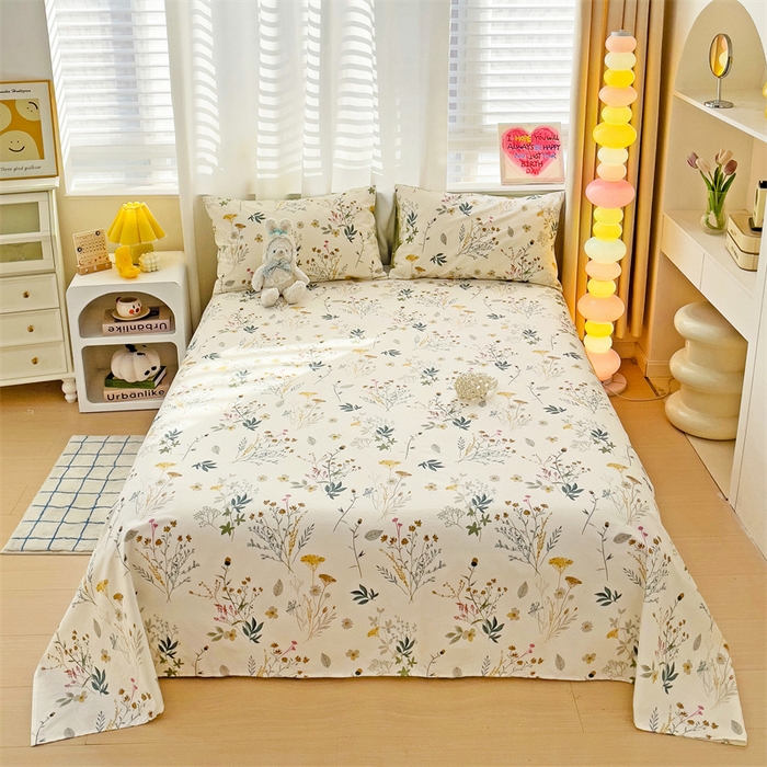 91家纺网 家纺一手货源 找家纺 名兮家居 2024年新款全棉床单 东篱