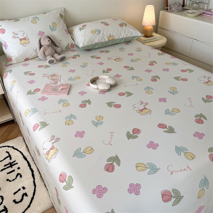 91家纺网 家纺一手货源 找家纺 名兮家居 2024年新款全棉床单 春意恋