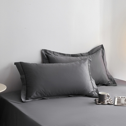 91家纺网 家纺一手货源 找家纺 （总）寝柔家纺 2024新款100支纯棉长绒棉全棉贡缎纯色枕套