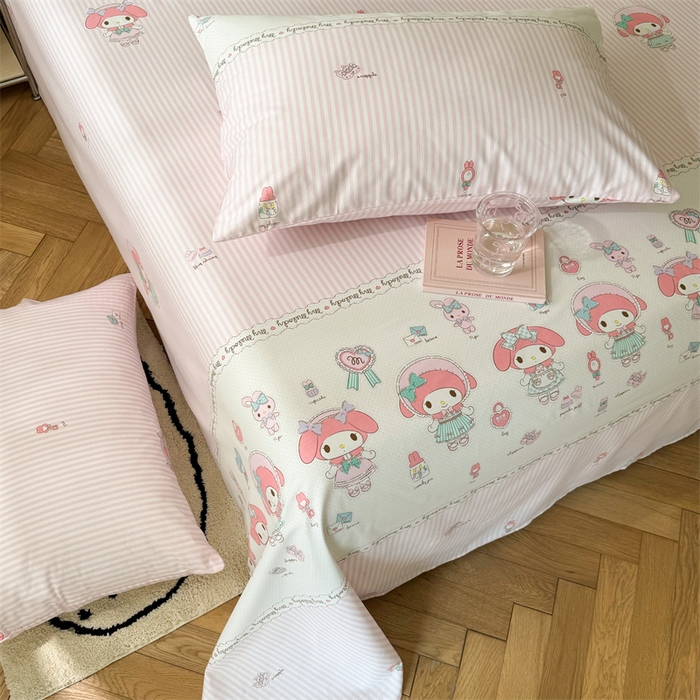 91家纺网 家纺一手货源 找家纺 名兮家居 2024年新款全棉床单 粉色甜心