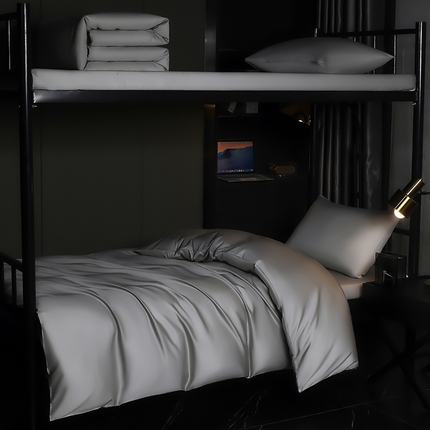 2024新款A类100支长绒棉全棉学生上下铺宿舍三件套六件套--莫奈系列 莫奈-经典灰