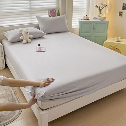 2024新款纯色全棉简约床笠 气质灰