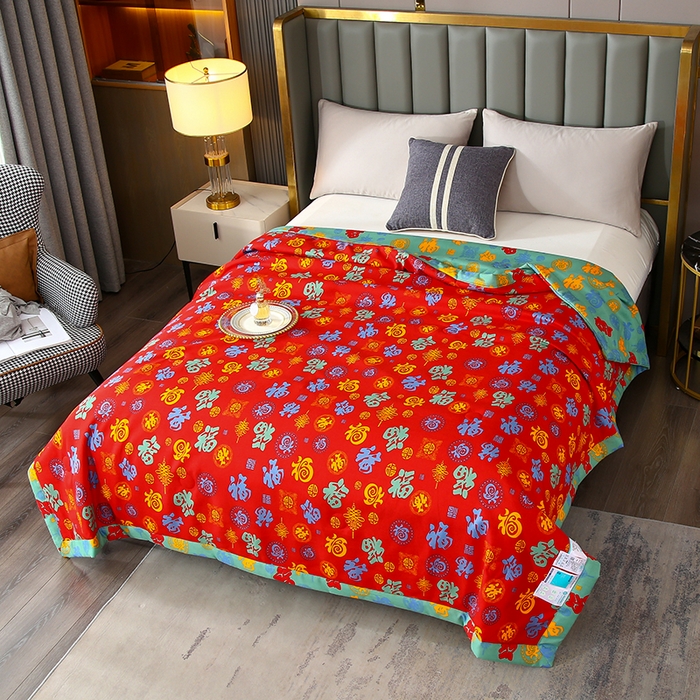 91家纺网 家纺一手货源 找家纺 （总）爱宝被业 2025新款磨毛双层纱夏被-场景二