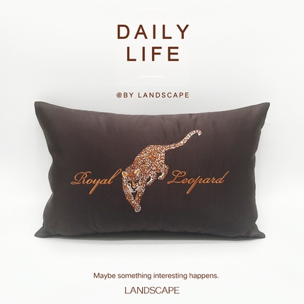 （总）澜屿 2024新款禅丝高精密刺绣小抱枕豹子