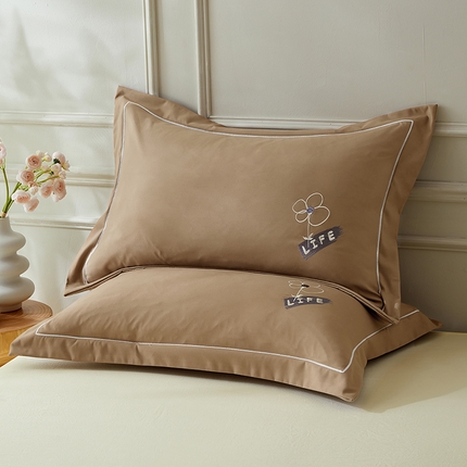 91家纺网 家纺一手货源 找家纺 丰淘 2024新款向阳花开枕套 向阳花开-驼色