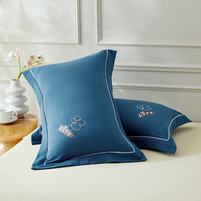 91家纺网 家纺一手货源 找家纺 丰淘 2024新款向阳花开枕套 向阳花开-浅蓝