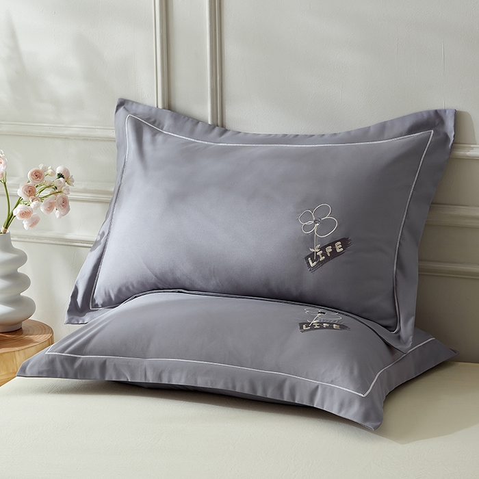 91家纺网 家纺一手货源 找家纺 丰淘 2024新款向阳花开枕套 向阳花开-浅灰