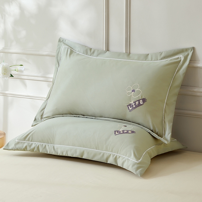 91家纺网 家纺一手货源 找家纺 丰淘 2024新款向阳花开枕套 向阳花开-清雅绿