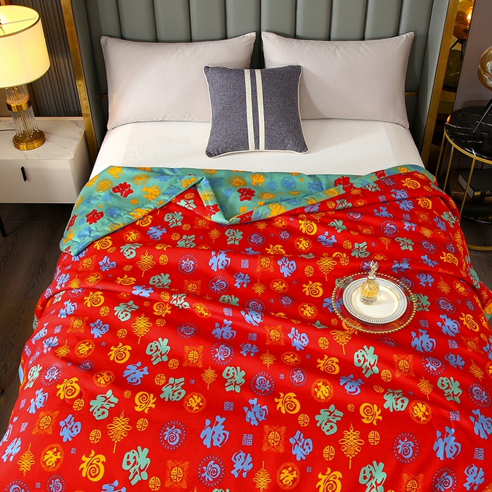 91家纺网 家纺一手货源 找家纺 （总）爱宝被业 2025新款磨毛双层纱夏被-场景二