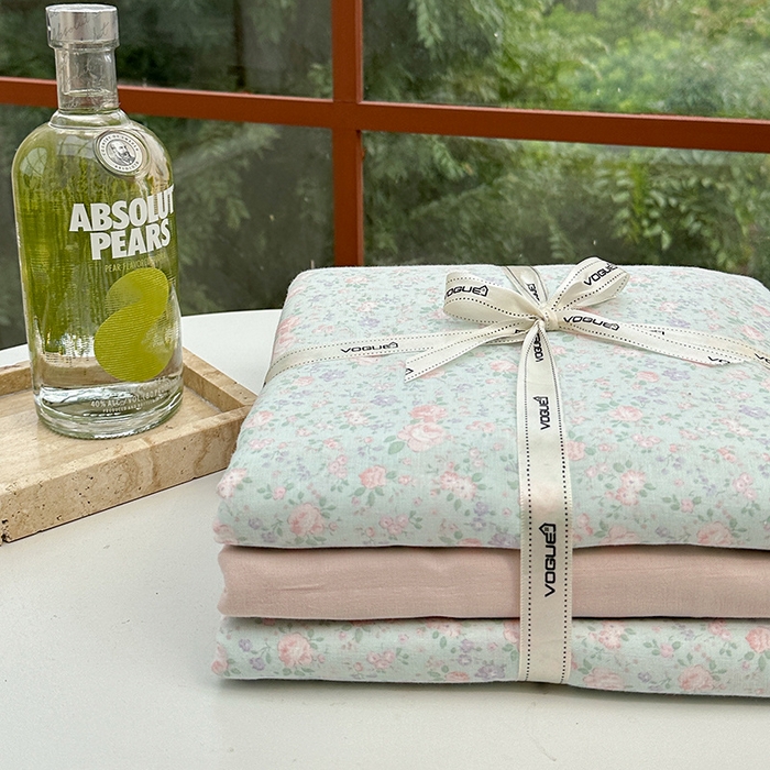 91家纺网 家纺一手货源 找家纺 麦伦 2024春夏新品全棉有氧双层纱印花系列四件套-叠拍图（2） 海德花园兰